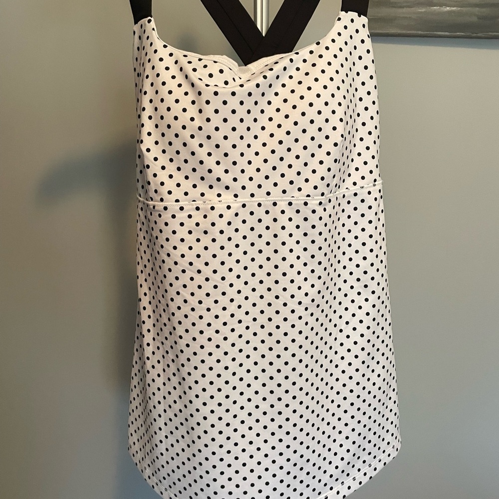 lululemon athletica Black and White Polka Dot Tank Top.